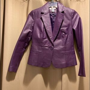 Purple Leather Blazer